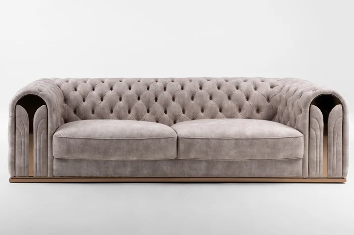 Divani Casa Dosie – Transitional Beige Velvet Sofa