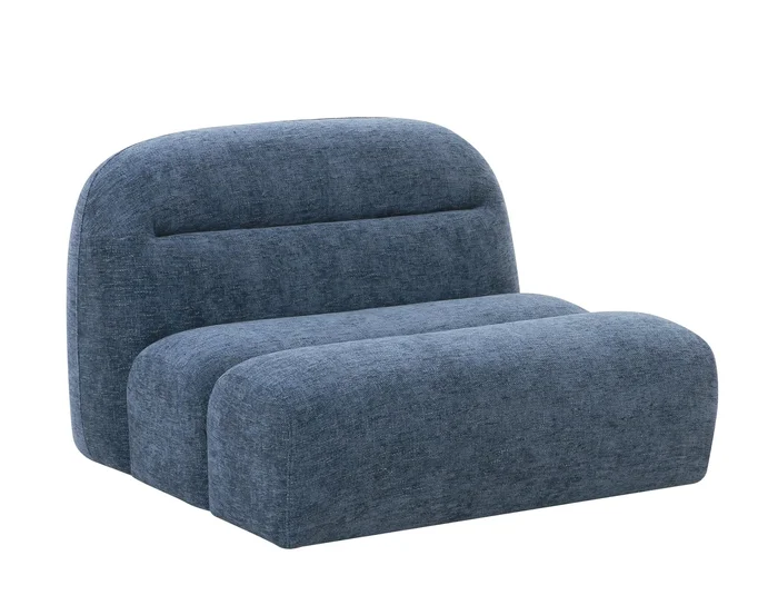 Divani Casa Forman – Modern Blue Fabric Modular Armless Sectional Seat