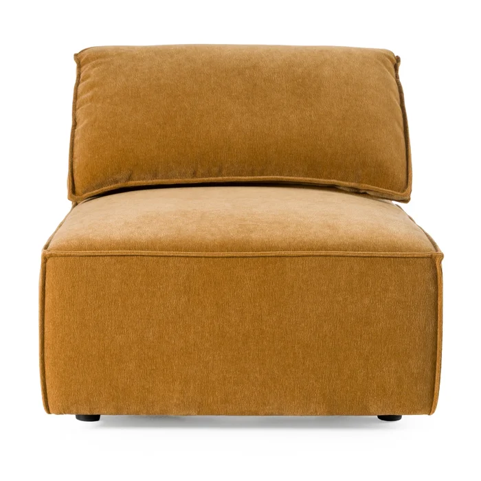 Divani Casa Gene – Modern Ochre Fabric Modular Armless Sectional Seat