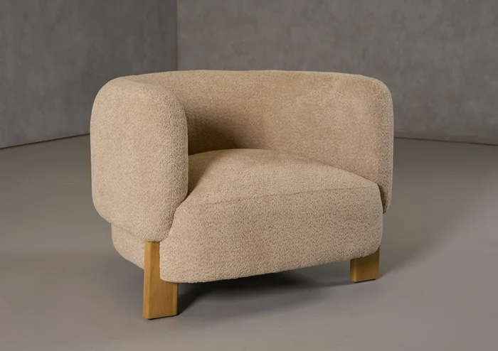 Divani Casa Optima – Mid-Century Modern Taupe Fabric Accent Chair