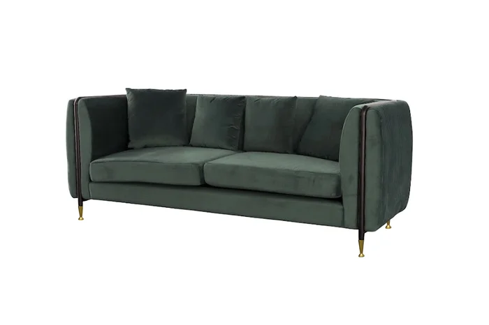 Divani Casa Oswego – Modern Dark Green Jade Sofa