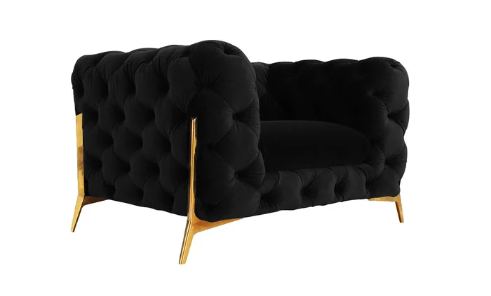 Divani Casa Quincey – Transitional Black Velvet Chair