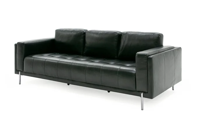 Divani Casa Schmidt – Modern Black Leather Sofa