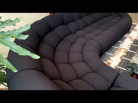 Divani Casa Yolonda – Black Fabric Sectional Sofa