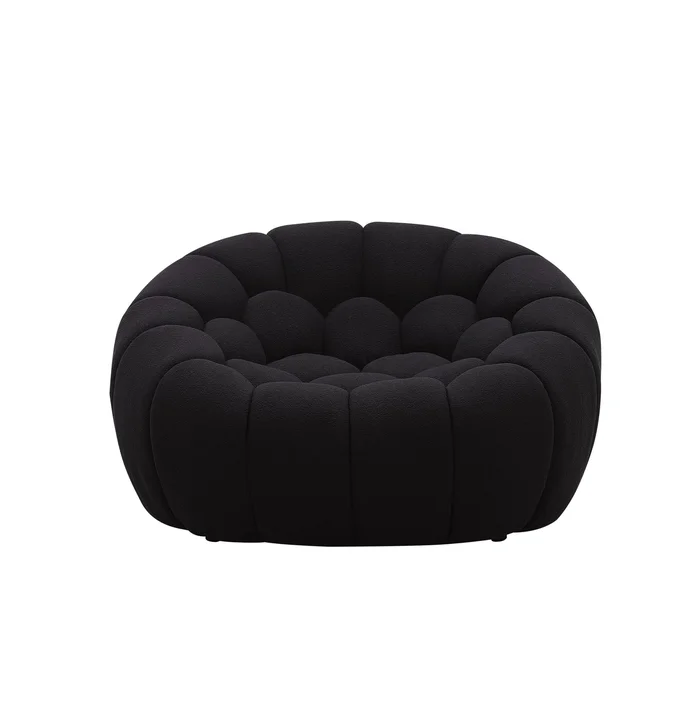 Divani Casa Yolonda – Modern Curved Black Fabric Chair