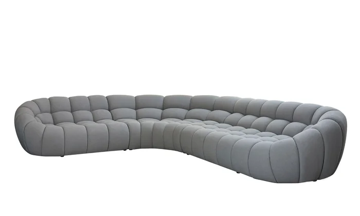 Divani Casa Yolonda – Modern Light Grey Curved Sectional Sofa