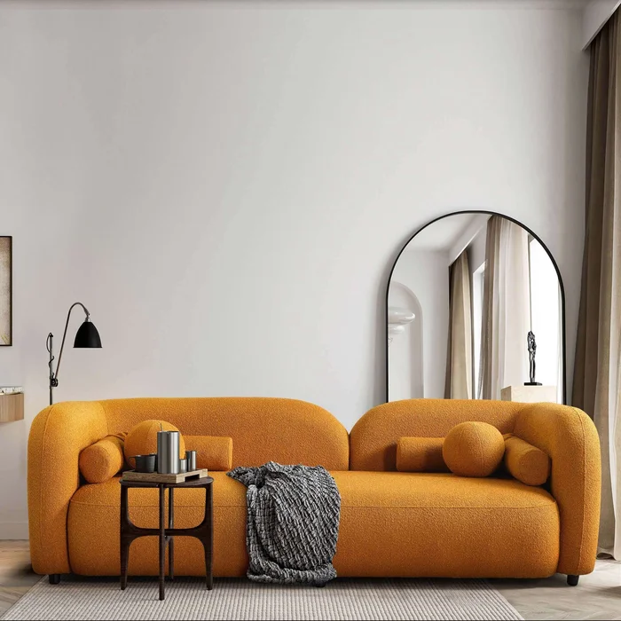Donna Yellow Japandi Style Boucle Sofa