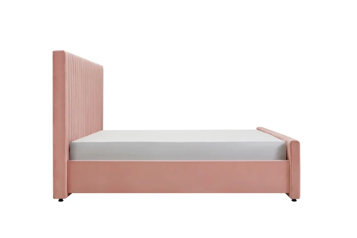 Eastern King Modrest Beverly – Modern Mauve Velvet Bed