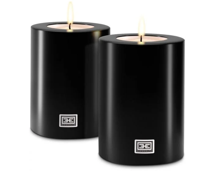 Eichholtz Artificial Candle 10 x H. 15 cm – Set of 2 – Black