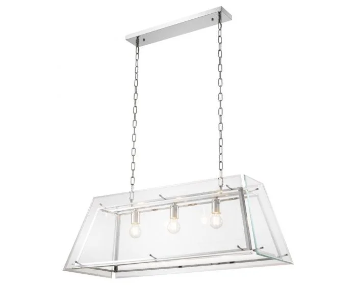 Eichholtz Azure Large Nickel Finish Bevelled Glass E26 Chandelier