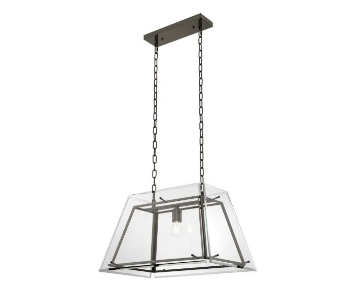 Eichholtz Azure Small Bronze Finish Bevelled Glass E26 Chandelier