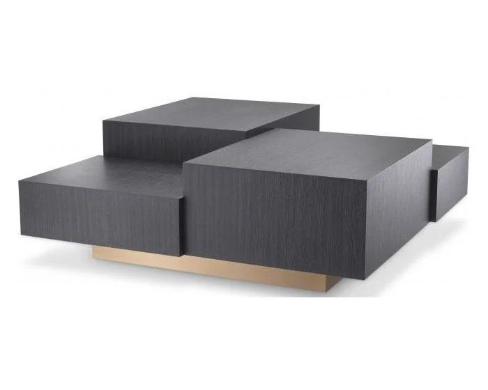 Eichholtz Coffee Table Nerone in Charcoal Grey Oak Veneer