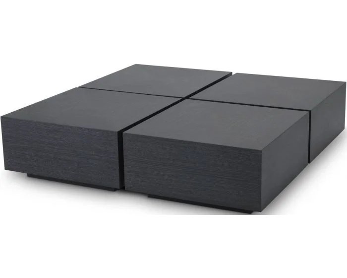 Eichholtz Coffee Table Puro in Charcoal Grey Oak Veneer – Set of 4