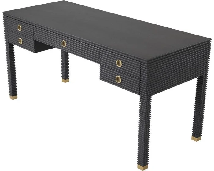 Eichholtz Desk Dimitrios in Charcoal Grey Oak Veneer
