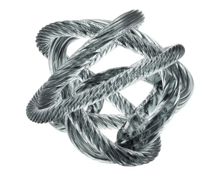 Eichholtz Dominico Grey Blue Glass L Desk Accessory