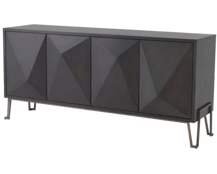 Eichholtz Highland Dresser in Charcoal Brown Oak Veneer