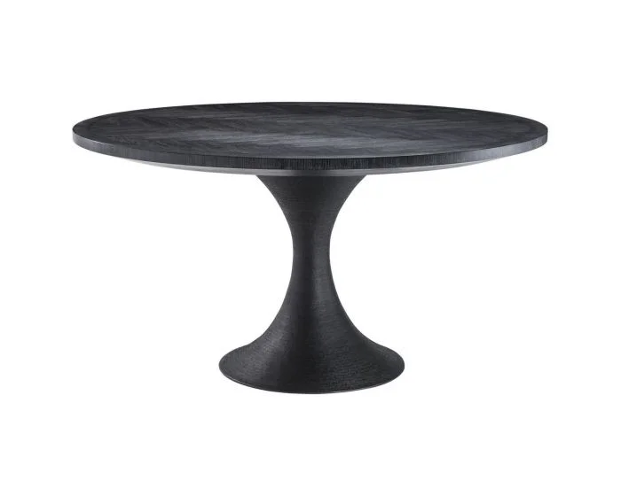 Eichholtz Melchior Round Charcoal Oak Veneer Dining Table