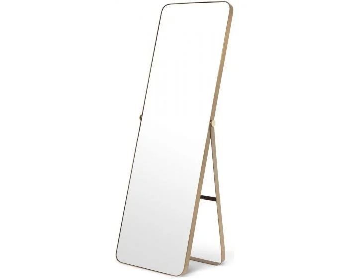 Eichholtz Mirror Hardwick on Stand in Brushed Brass