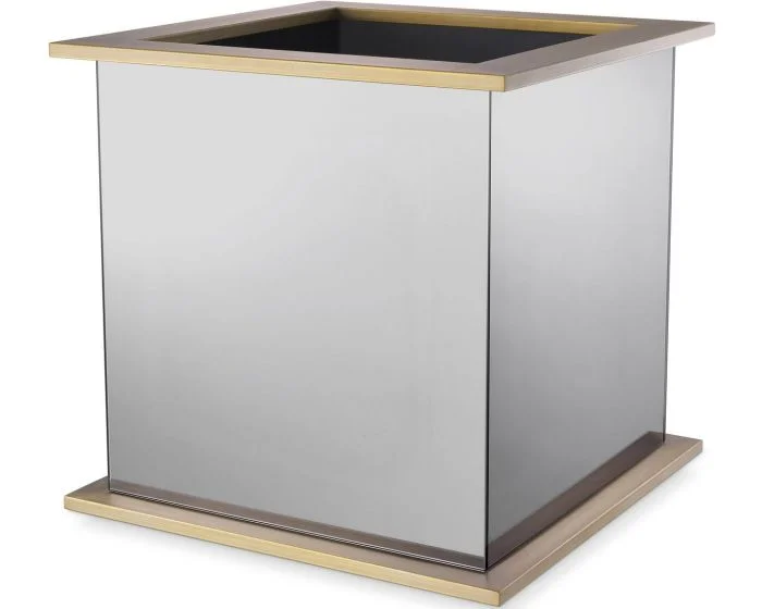 Eichholtz Planter Moorea in Brushed Brass & Smoke Mirror Glass