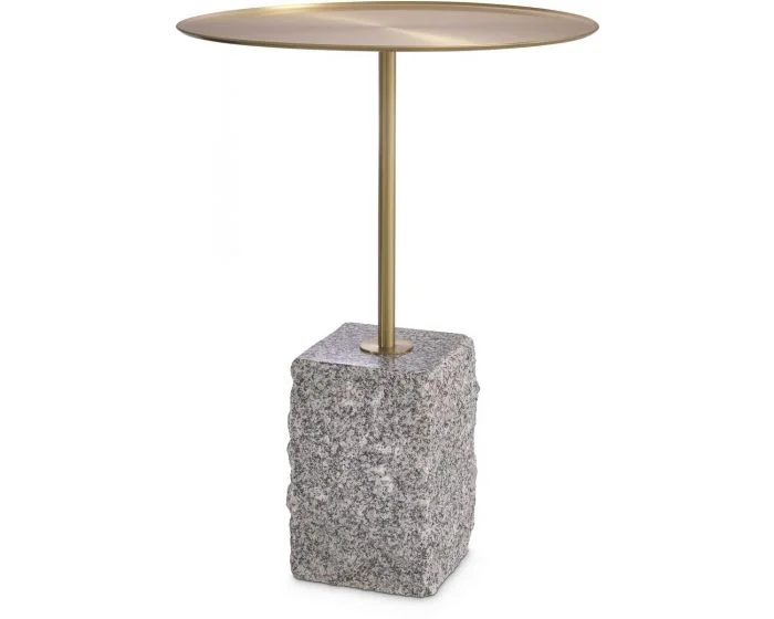 Eichholtz Side Table Cole Brushed Brass Granite