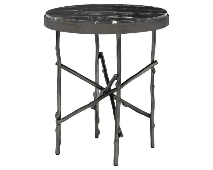 Eichholtz Tomasso Bronze Finish Portoro Marble Side Table