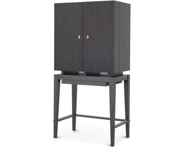 Eichholtz Wine Cabinet Dimitrios in Charcoal Grey Oak Veneer