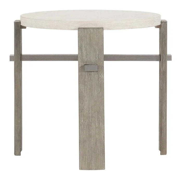 Emilio Round Side Table – Top Linen Finish