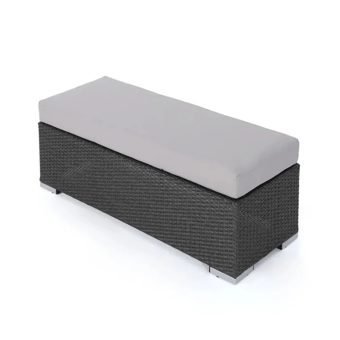 Enthrallia – Outdoor Wicker Bench With Foam Filled Cushion