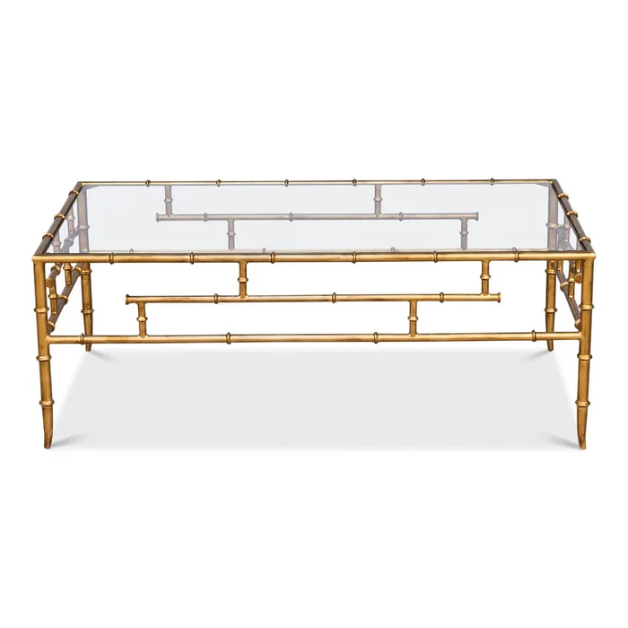 Faux Bamboo Metal Coffee Table