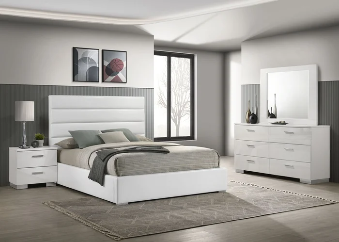 Felicity 4-piece California King Bedroom Set White High Gloss