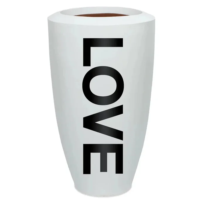 Fiberglass Large Barrel Planter Love