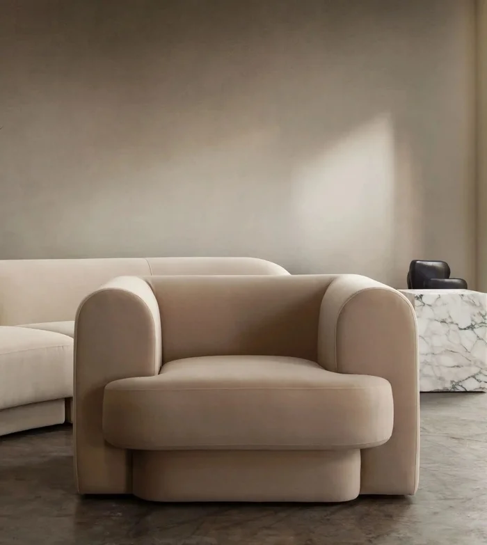 Form Camel Performance Velvet Chair