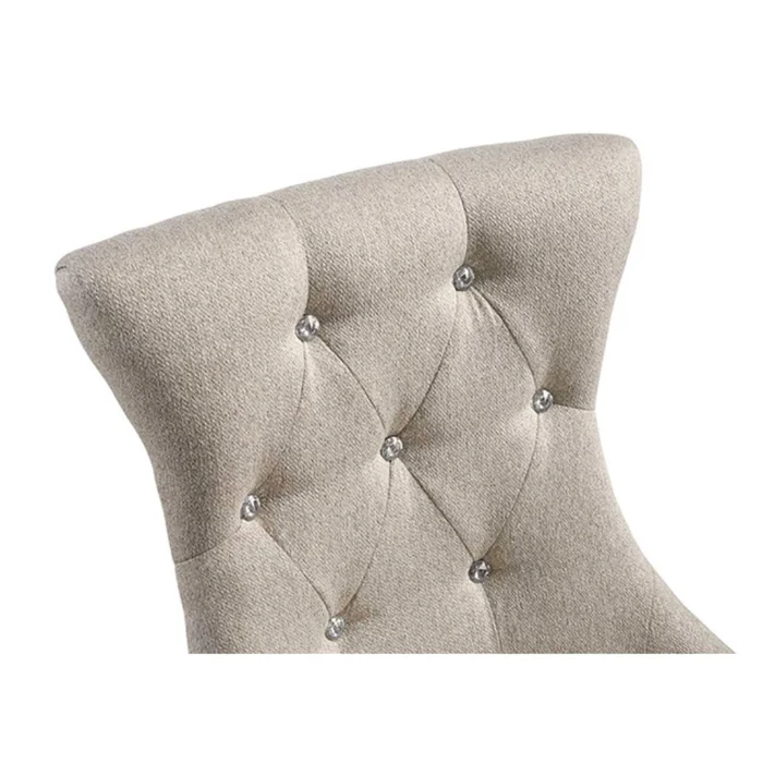 Gabrian 38″H Upholstered Side Chair with Crystal like Button Tufted (Set-2)