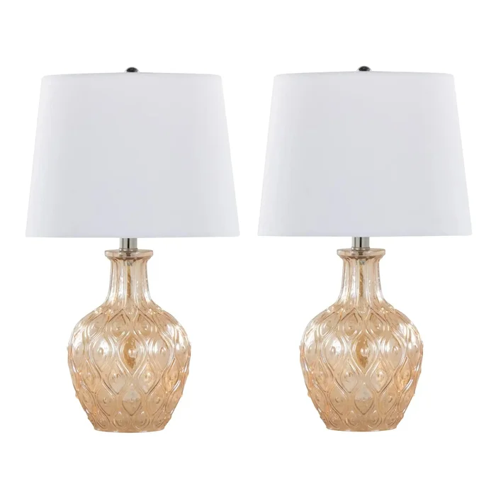 Gloria – Round Contemporary Lamp (Set of 2)