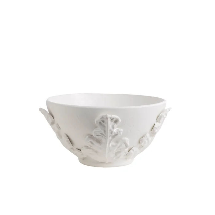 Greco Bowl, White Leaves
