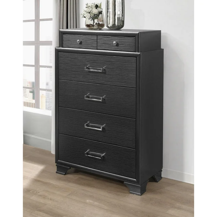 Grey Chest With 6 Drawers By Homeroots