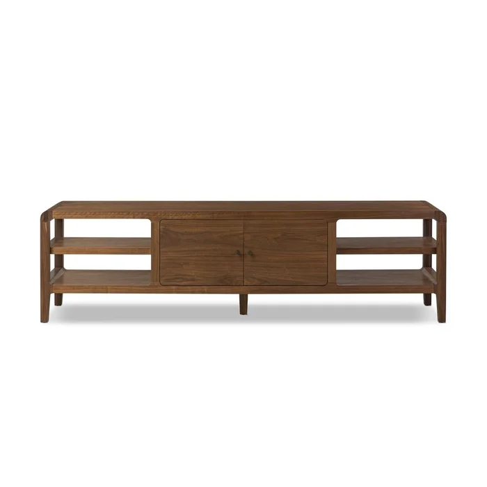 Hawkes Media Console – Dark Walnut Solid