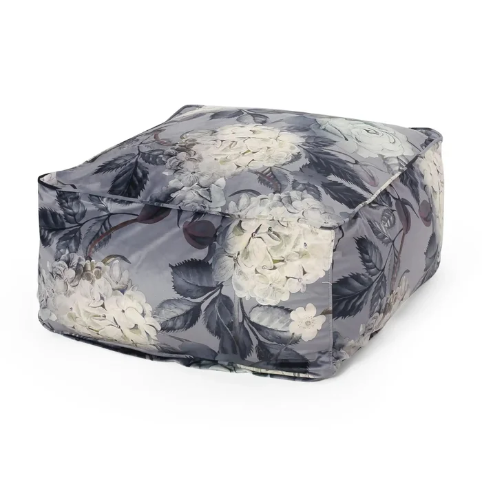 Hazel – Large Square Pouf With Flower Print