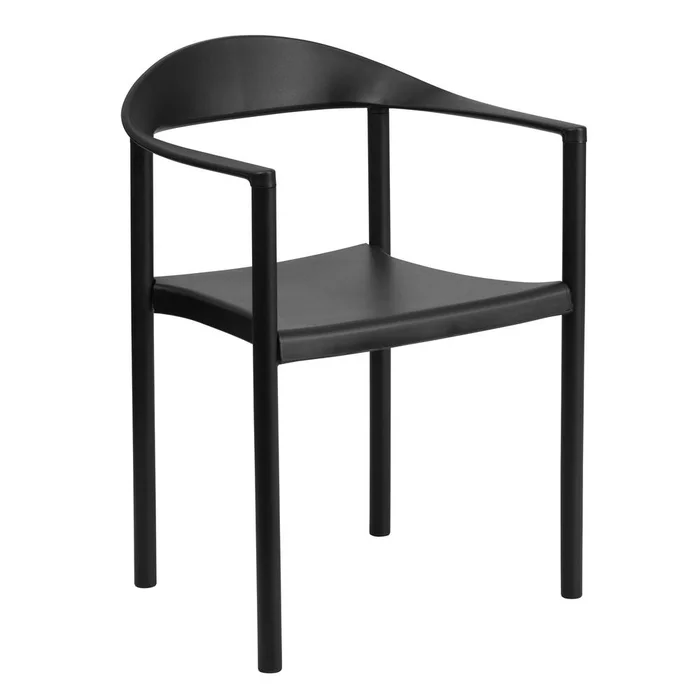 Hercules Series 1000 Lb. Capacity Black Plastic Cafe Stack Chair By Flash Furniture – Black