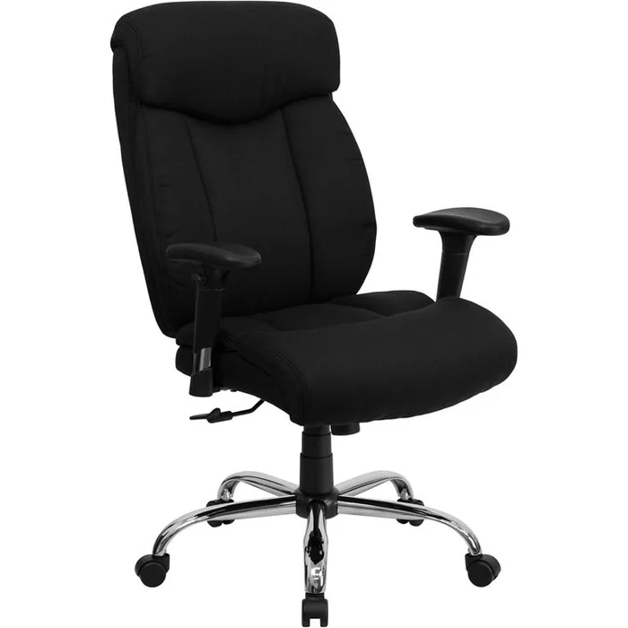 Hercules Series Big & Tall 400 Lb. Rated Black Fabric Executive Ergonomic Office Chair With Full Headrest And Arms By Flash Furniture – Black Fabric