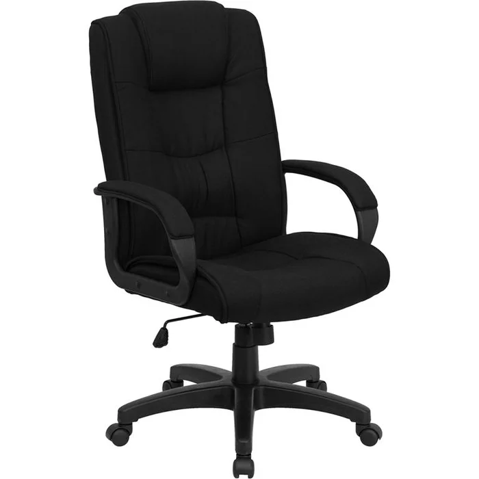 High Back Black Fabric Executive Swivel Office Chair With Arms By Flash Furniture – Black Fabric