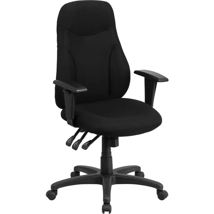 High Back Black Fabric Multifunction Swivel Ergonomic Task Office Chair With Adjustable Arms By Flash Furniture – Black