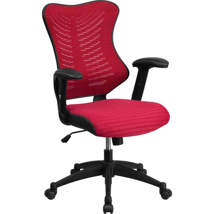 High Back Designer Burgundy Mesh Executive Swivel Ergonomic Office Chair With Adjustable Arms By Flash Furniture – Burgundy Mesh
