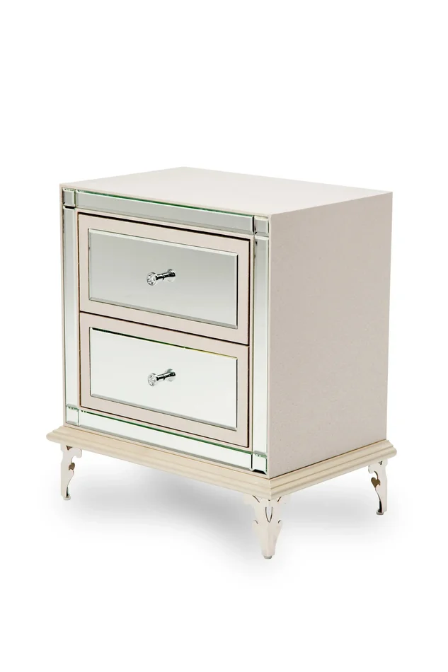 Hollywood Loft – Upholstered Nightstand – Frost