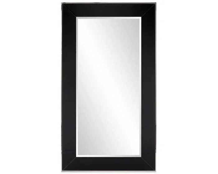 Howard Elliot Devon Mirror in Black Glass