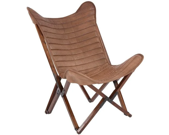 Howard Elliot Leather Sling Chair (Dropshippable)