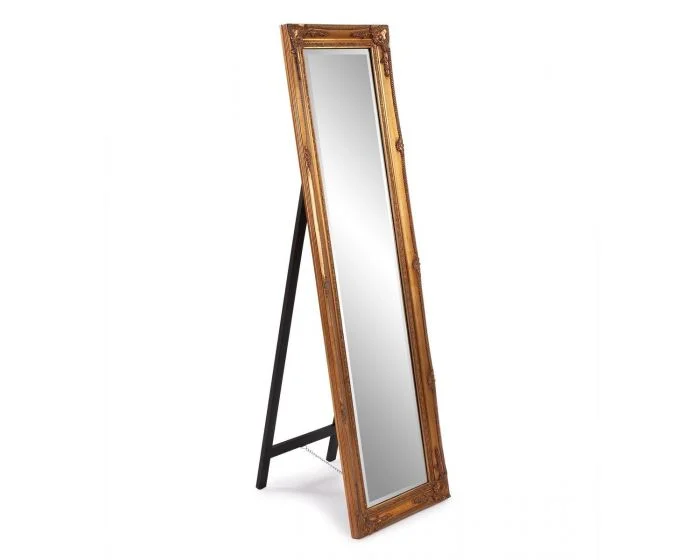 Howard Elliot Queen Ann Standing Mirror in Gold