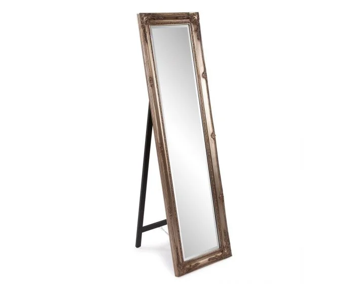 Howard Elliot Queen Ann Standing Mirror in Silver