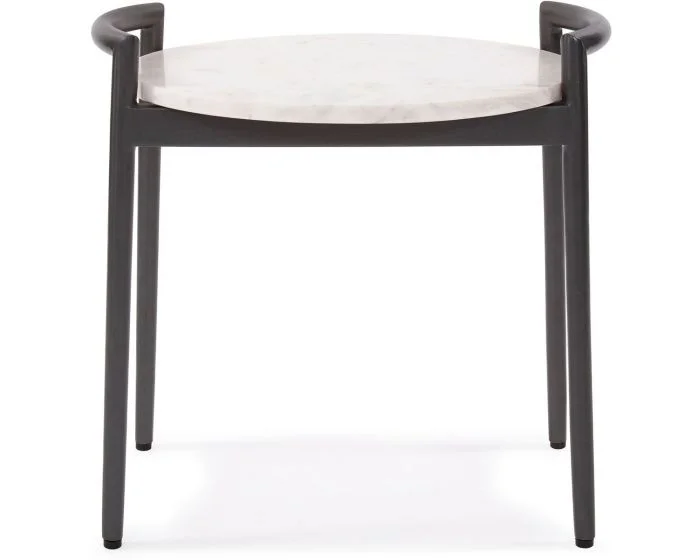 Howard Elliot Round Side Table with White Marble Top (Dropshippable)