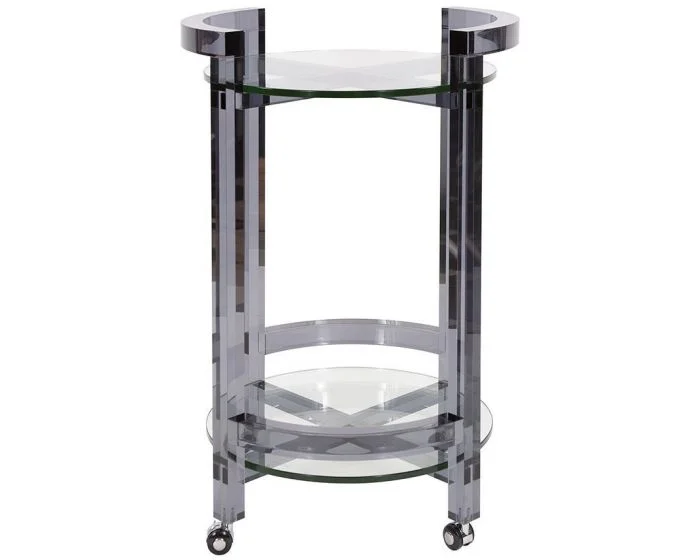 Howard Elliot Smoked Acrylic Bar Cart (Dropshippable)